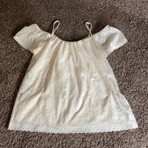 Off the shoulder lace shirt